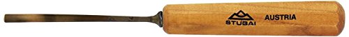 STUBAI Stemmeisen Stechbeitel Serie 52 - Form 14 | Gebogenes Hohleisen 5 mm, mit Holzgriff, zum Vors