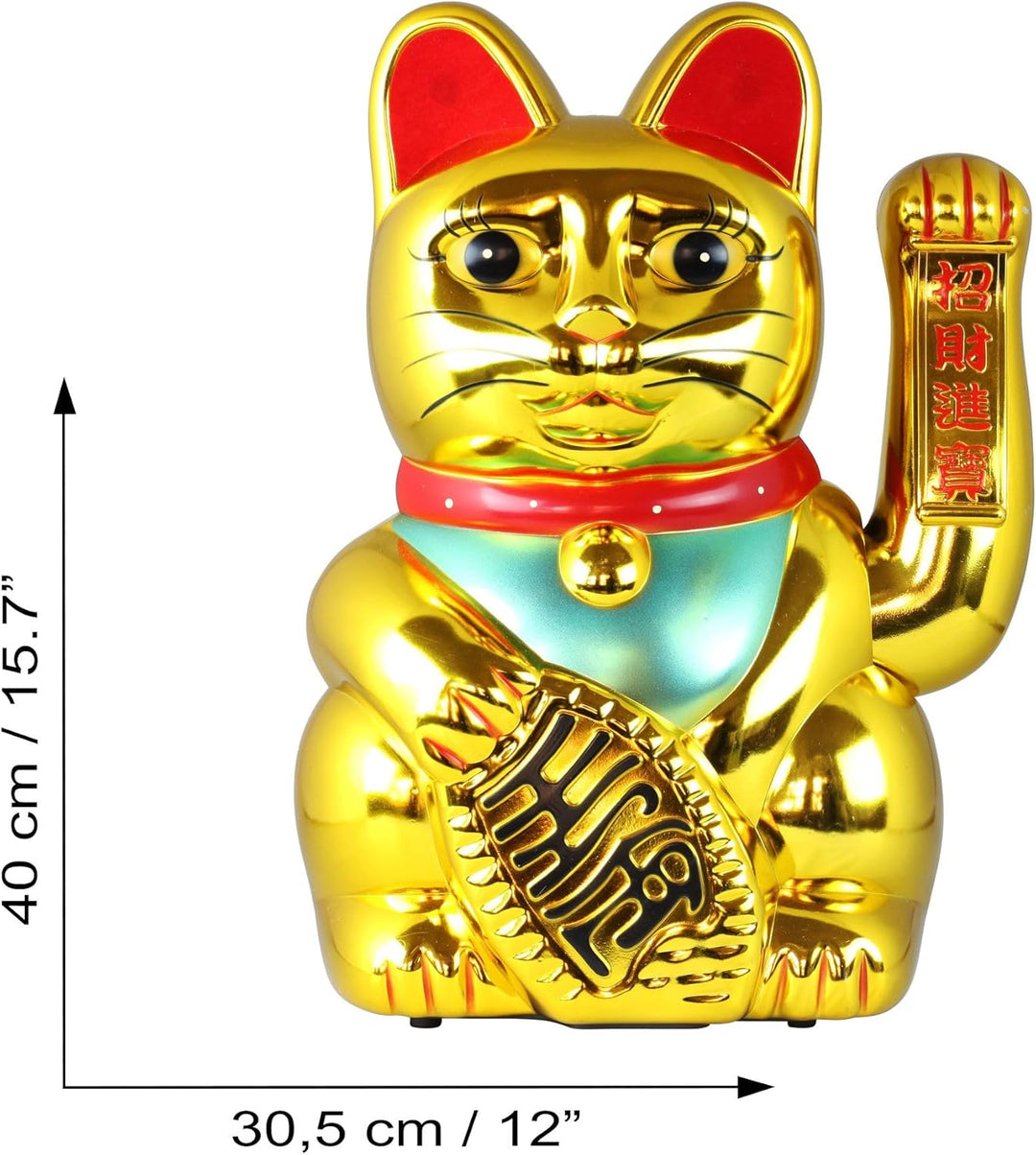 Freak Scene Glückskatze - Maneki-Neko - Winkekatze - 40 cm - Gold