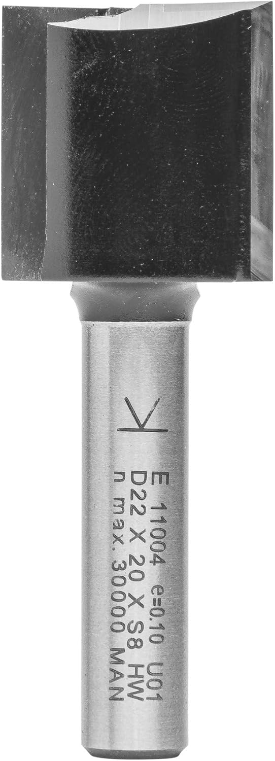 ENT 11004 Nutfräser HW, Schaft (S) 8 mm, Durchmesser (D) 22 mm, NL 20 mm, SL 32 mm, GL 52 mm, mit Ha