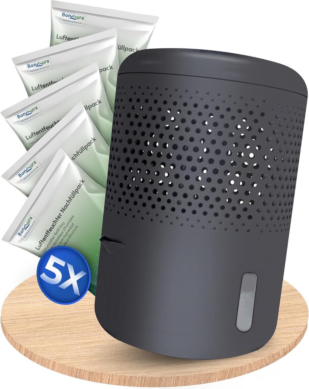 BonAura® Luftentfeuchter ohne Strom | Raumentfeuchter bis 23m² für Keller, Bad | mit 680g Luftenfeuc