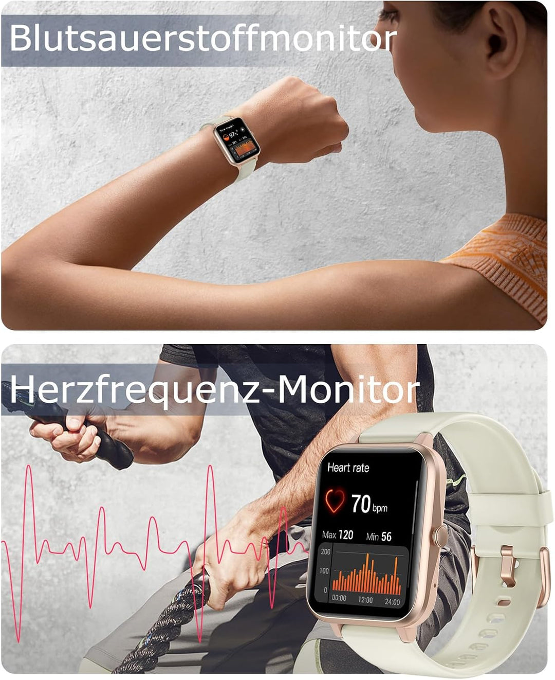 GRV Smartwatch Damen Herren mit Telefonfunktion,1,85" HD Fitnessuhr mit KI-Sprachsteuerung,100+ Spor