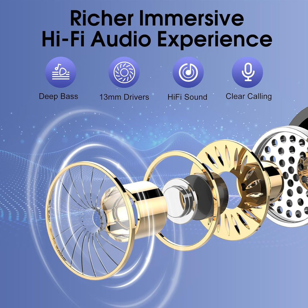 Bluetooth Kopfhörer, In Ear Kopfhörer Kabellos Bluetooth 5.4 mit 4 ENC Noise Cancelling Mics, 2025 K