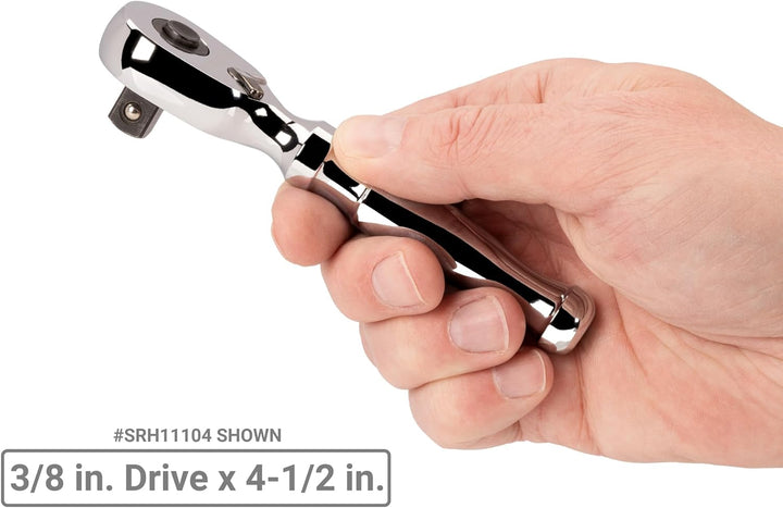 TEKTON SRH91105 Schnellspann-Ratschen-Set, 1/4, 3/8-Zoll-Antrieb, 2-teilig (3, 4-1/2 Zoll) Schnellve