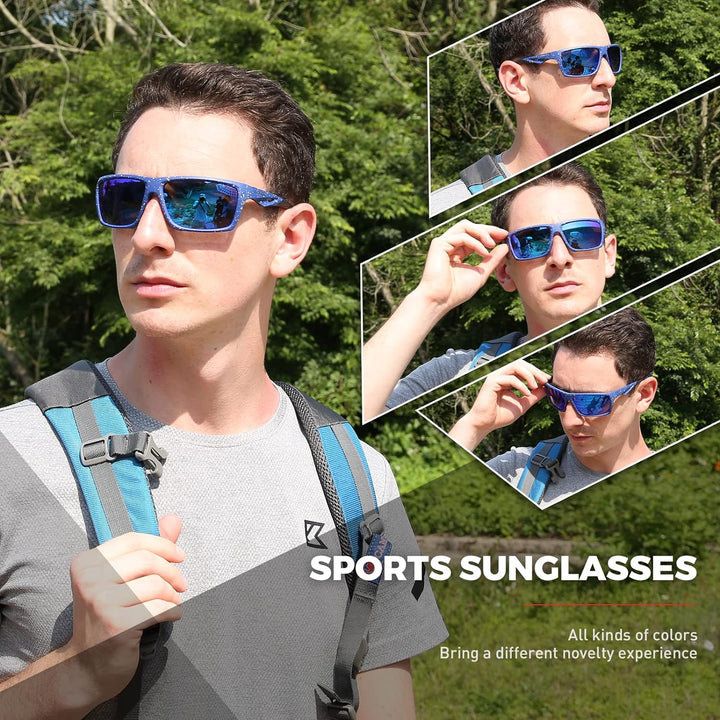 KAPVOE Polarisierte Sport Sonnenbrille hohe Definition hohen Kontrast Linsen für Damen Herren Radfah