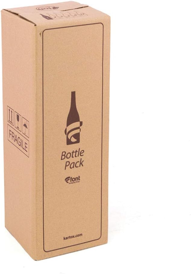 Packung mit 5 Versandkartons für Flaschen, Kapazität für 1 Flasche, mit interner Box, hoher Schutz,