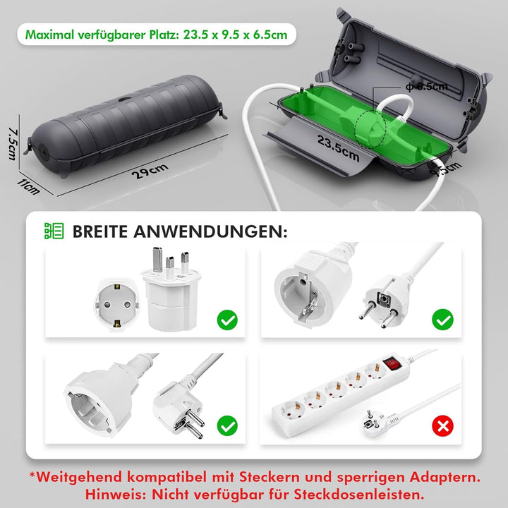 [2 Pack] RESTMO Outdoor IP44 wasserdichter Safe Box (290 x 110 x 75 mm), wetterbeständige Big Schutz