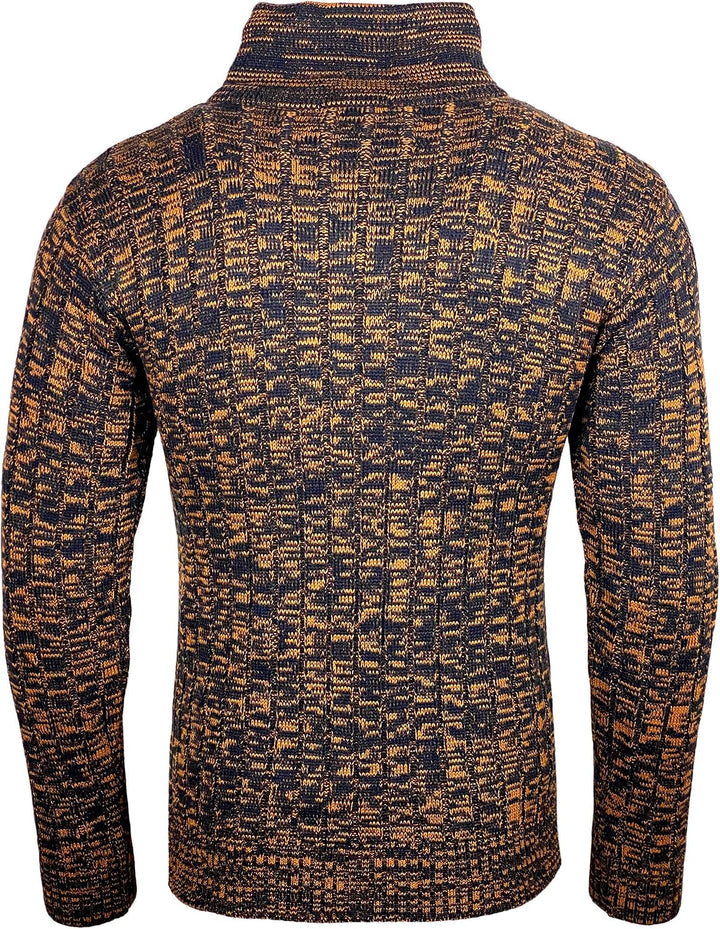 Subliminal Mode Herren Pullover aus grobem Strick mit Schalkragen BX292 3XL Marine, 3XL Marine
