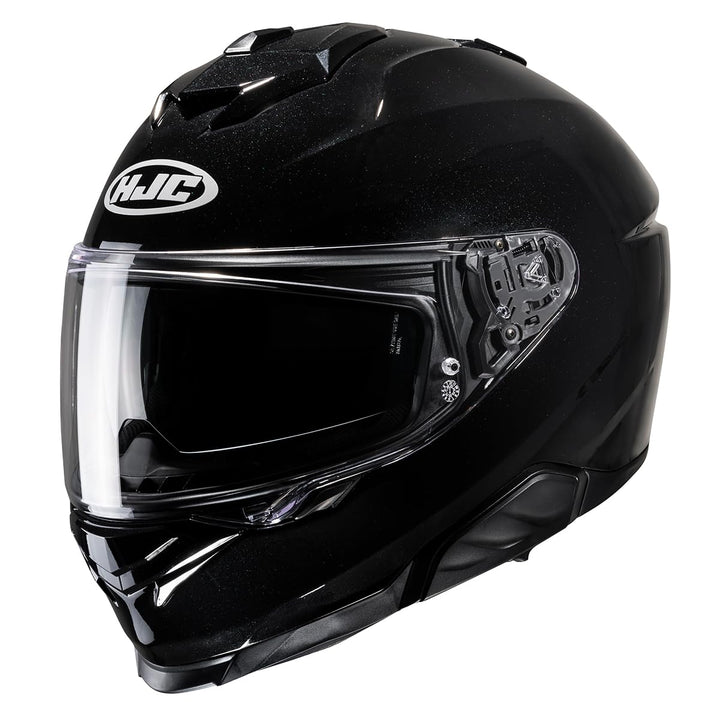 HJC i71 Solid Motorradhelm mit Sonnenblende und Pinlock, Integralhelm, Polycarbonat L metal black, L