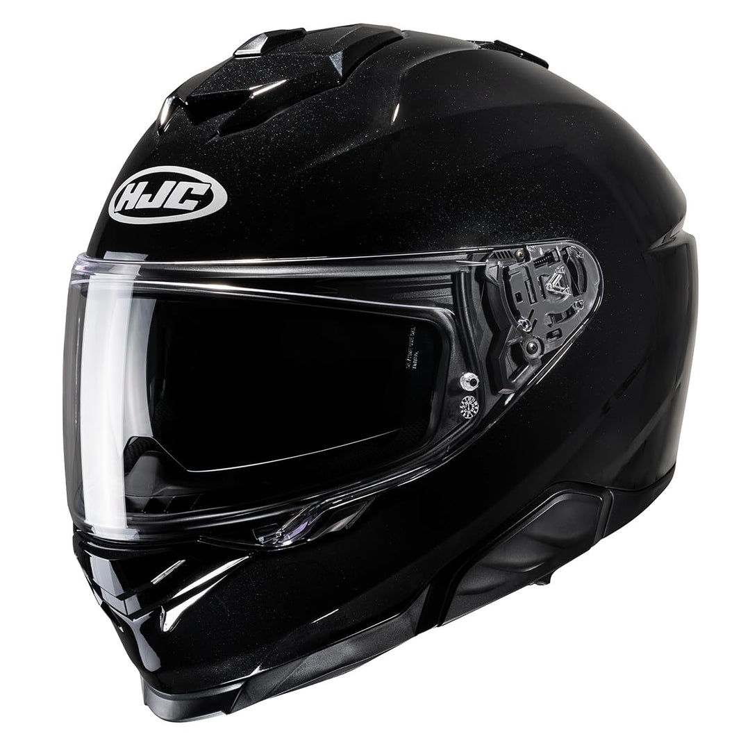 HJC i71 Solid Motorradhelm mit Sonnenblende und Pinlock, Integralhelm, Polycarbonat S metal black, S