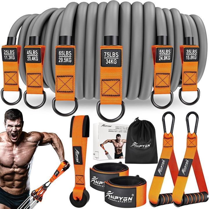 Resistance Bands Widerstandsbänder, 300lbs Fitnessbänder Expander Tube Bands, Widerstandsbänder Set