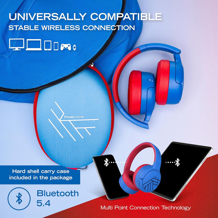 PowerLocus Bluetooth Kinder Kopfhörer, Aktive Noise Cancelling Kopfhörer Kinder, 74/85/94dB Sichere
