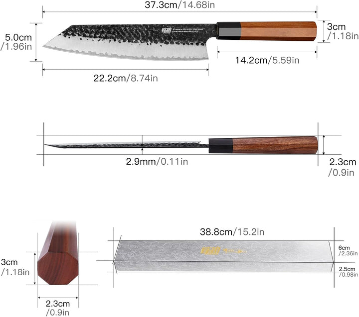 FINDKING Dynasty Serie Japanisches Kiritsuke-Messer, Gyuto Mehrzweck-Kochmesser, Klinge aus 9Cr18MoV