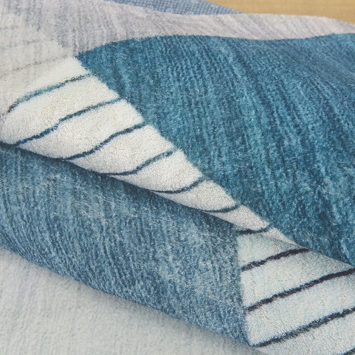 ASIinnsy Kurzflor Teppich Wohnzimmer Teppich Geometrisches Muster Abstrakt Moderne Teppiche Blau Gra