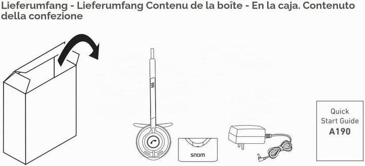 Snom A190 DECT-Headset, HD-Sound, Rauschunterdrückung, Standalone-Telefon oder Paired Mode to Phone