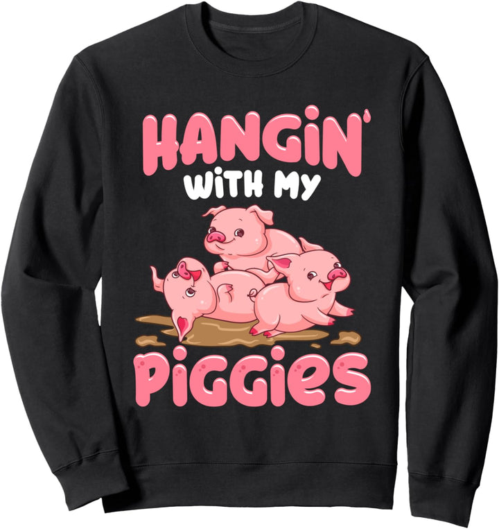 Nettes Schwein-Hangin mit meinem Schweine-Bauernhaus Sweatshirt