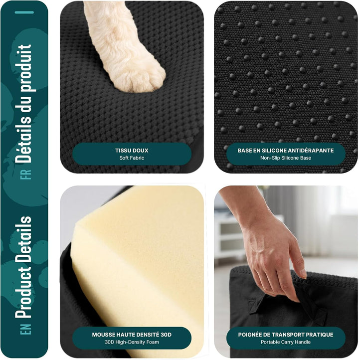 VOUNOT® Hundetreppe 3 Stufen für kleine Hunde &amp; Katzen, Haustiertreppe aus hochdichtem Schwamm, ruts
