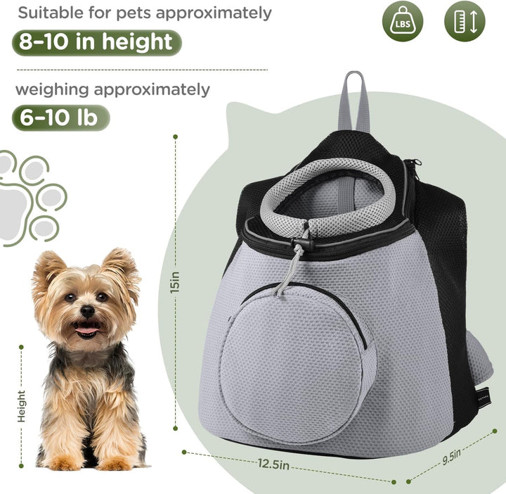 BONTHEE Hundetrage-Rucksack für kleine Hunde & Welpen – atmungsaktiver Frontrucksack mit PE-Boden un