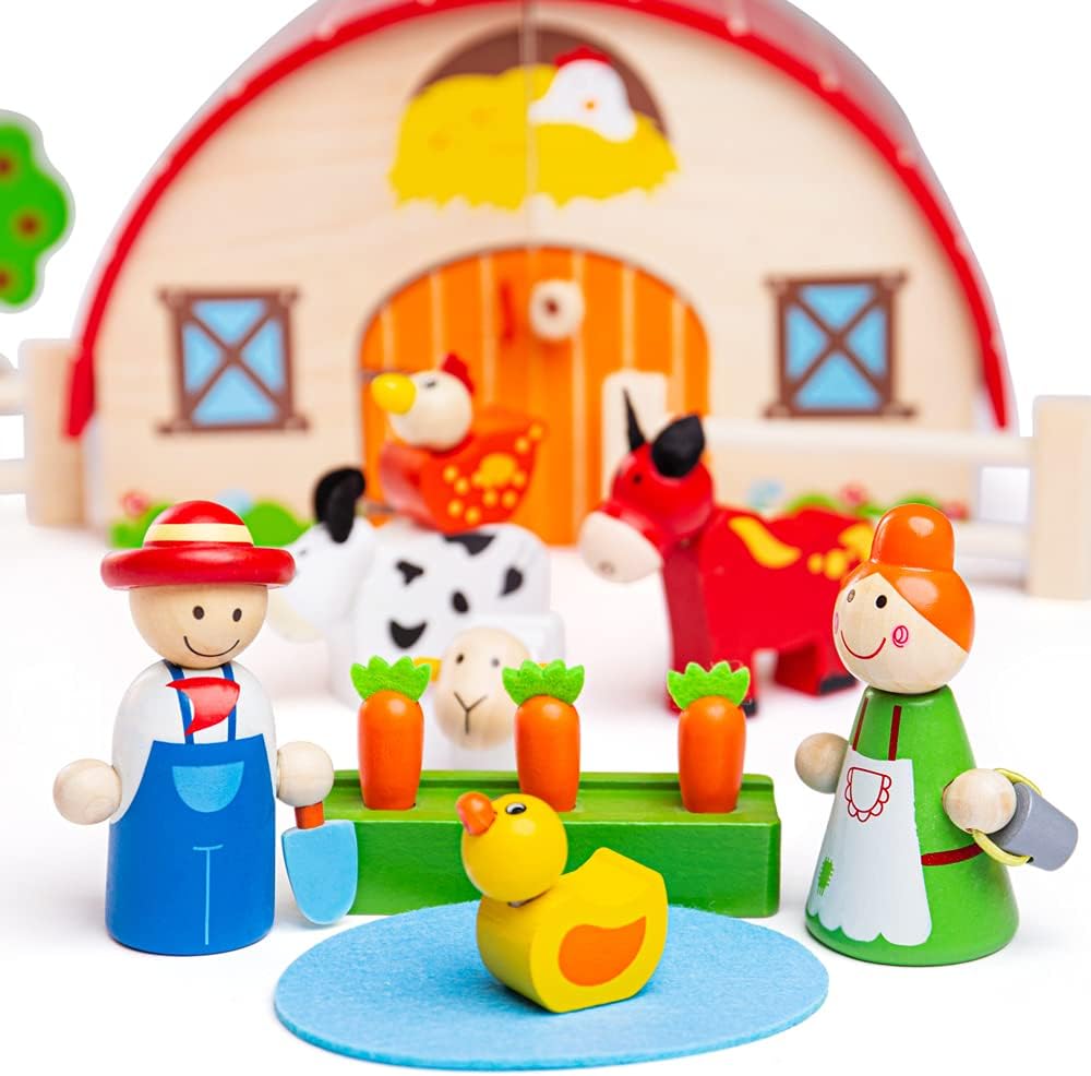 Bigjigs Toys Mini-Bauernhof Spielset