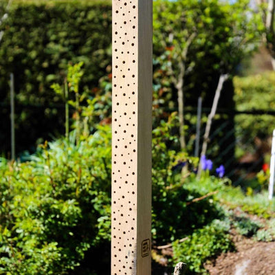 Bienenhotel Stamm Insektenhotel Wildbienen Eiche Massivholz Hartholz Wildbienenhotel Nisthilfe Biene