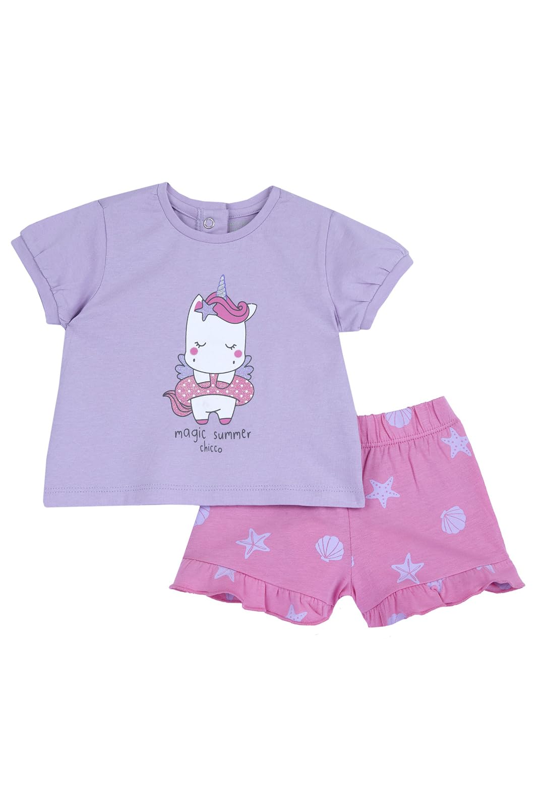 Chicco Mädchen Set aus T-shirt und Shorts Overall (1er Pack) 3 Monate Lille, 3 Monate Lille