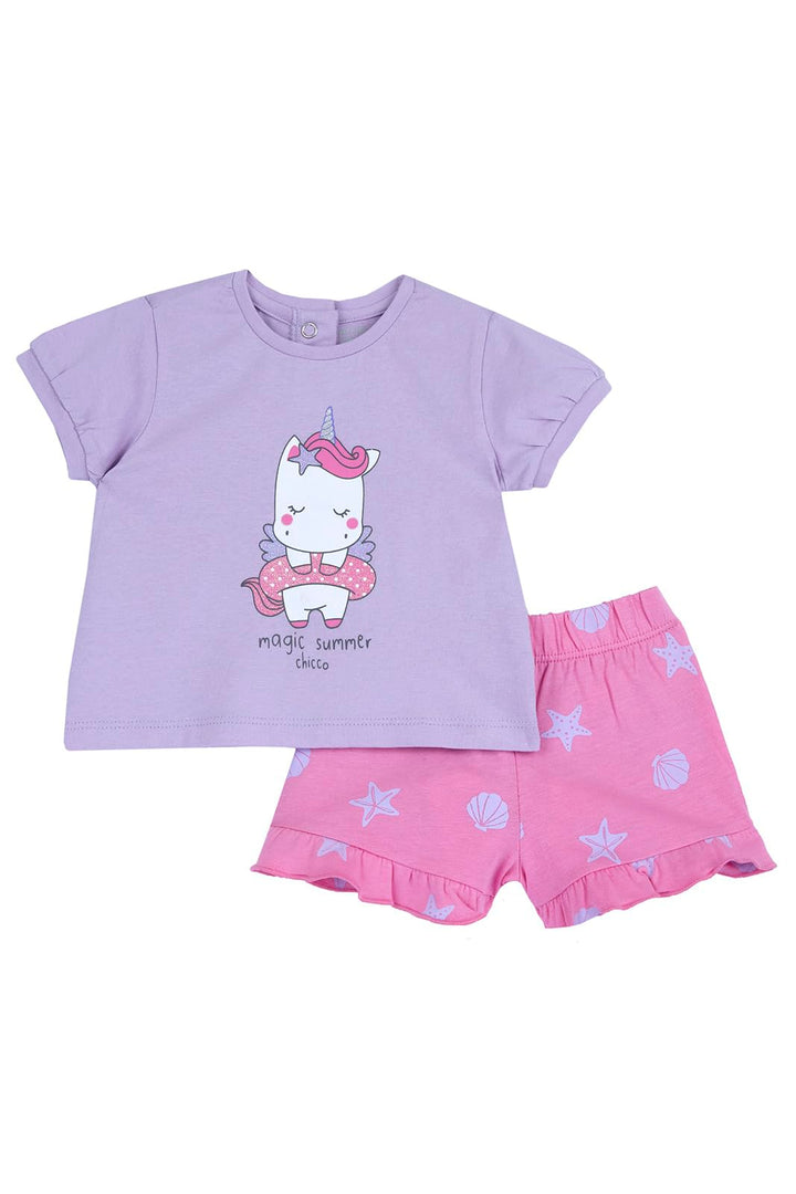 Chicco Mädchen Set aus T-shirt und Shorts Overall (1er Pack) 3 Monate Lille, 3 Monate Lille