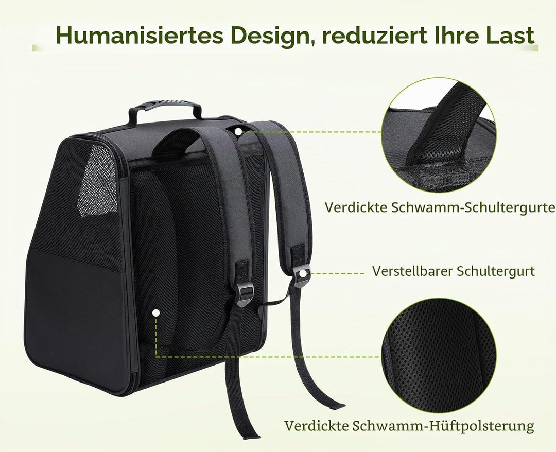 pecute Katzenrucksack Haustier Rucksack mit Netzfenster, Tragbare und Faltbare Katzentasche, Atmungs