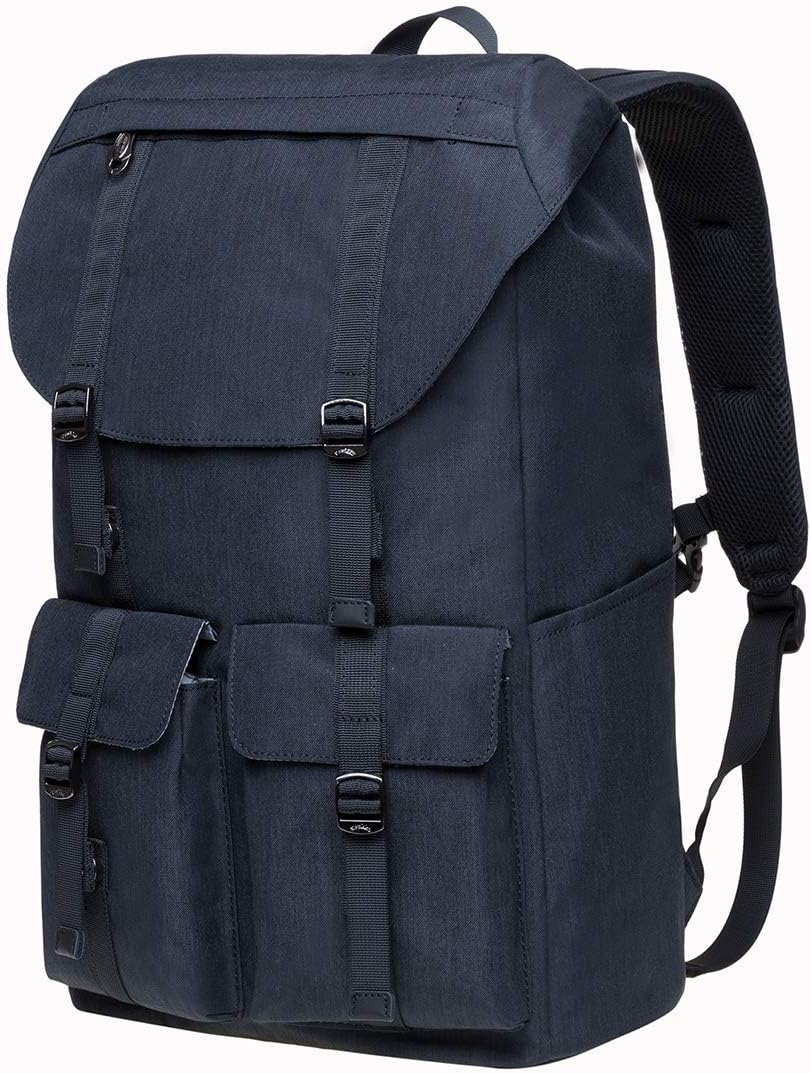 KAUKKO Vintage Unisex Rucksack Studenten 17 Zoll Backpack für 14" Notebook Lässiger Alltagstasche,45