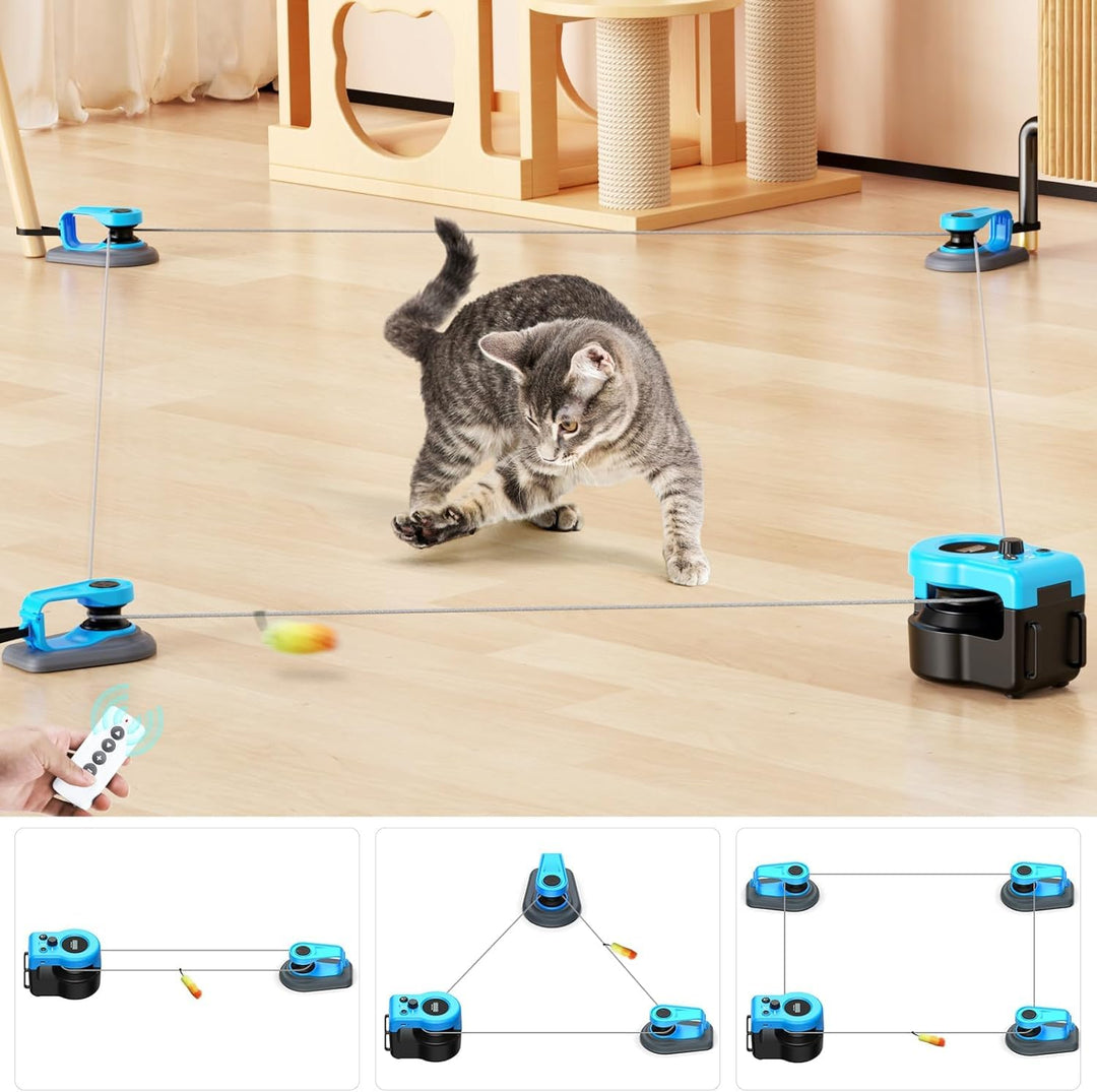 Interaktives Katzenspielzeug Drei-Anker-Design,Katzenspielzeug Selbstbeschäftigung Automatische/Fern