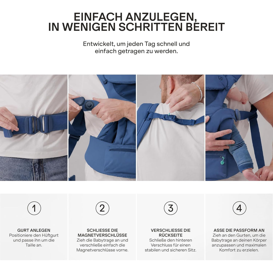 Koala Babycare Babytrage Neugeborene ab Geburt 0–36 Monate (3,2–20,4 kg) – Baby Trage mit Patentiert