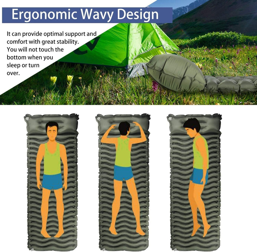 Unigear 500g ultraleichte Isomatte Camping Kleines Packmass, Aufblasbare Luftmatratze Schlafmatte Ca