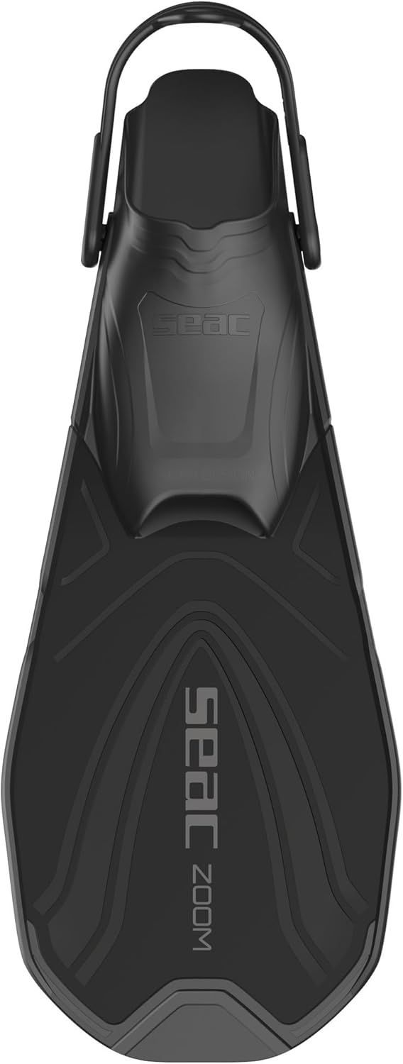 SEAC Zoom Schnorchelflossen mit Gurt verstellbar in 6 Positionen Unisex Erwachsene 42-44 Schwarz, Sc