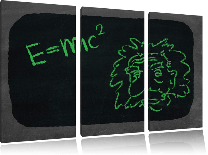 Albert Einstein schwarz/weiss 3-Teiler Leinwandbild 120x80 Bild auf Leinwand, XXL riesige Bilder fer