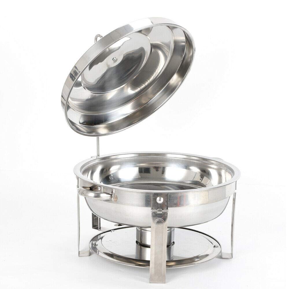 7.5L Rund Chafing Dish, Edelstahl Speisenwärmer, 360mm Durchmesser Innere Scheibe, Buffet-Set für Ca
