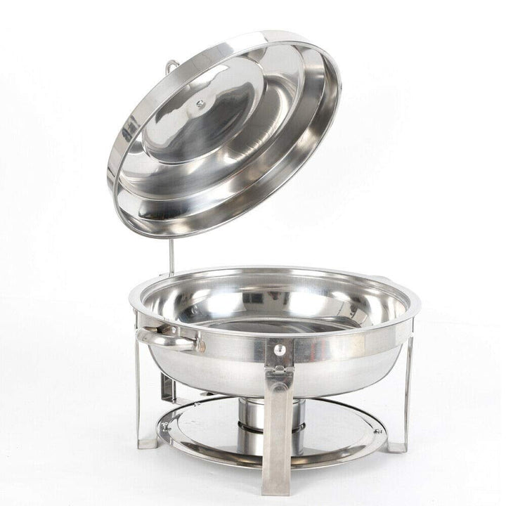 7.5L Rund Chafing Dish, Edelstahl Speisenwärmer, 360mm Durchmesser Innere Scheibe, Buffet-Set für Ca