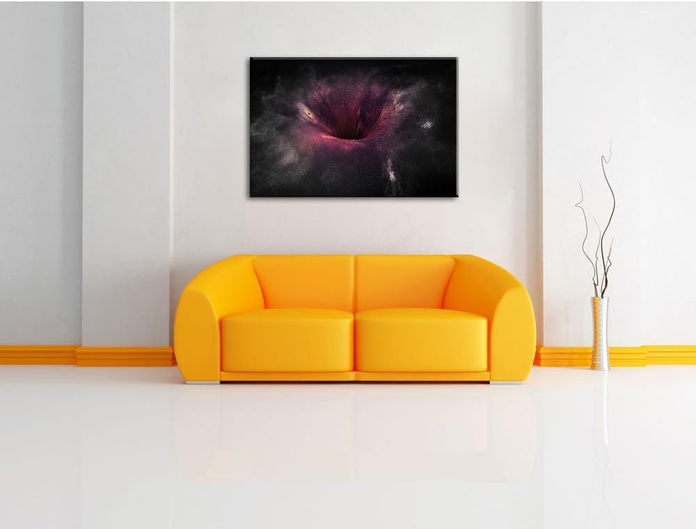 Pixxprint Schwarzes Loch im Weltall als Leinwandbild/Grösse: 100x70 cm/Wandbild/Kunstdruck/fertig be