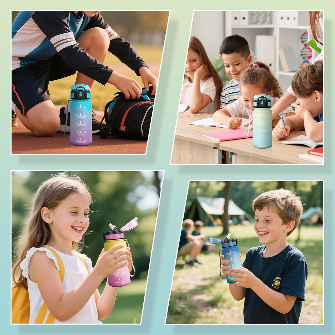 HoneyHolly Trinkflasche Kinder 500ML, BPA-Frei, Trinkflasche Kohlensäure Geeignet, Wasserflasche Aus