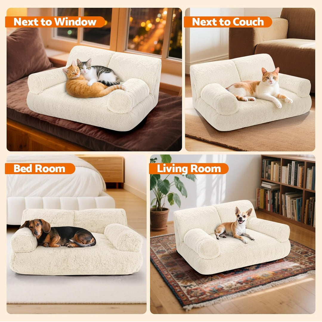 Gimars Grosse Katzen Bett – 10% mehr Füllung, Orthopädisches, Flauschiges, Waschbares Katzenbett mit