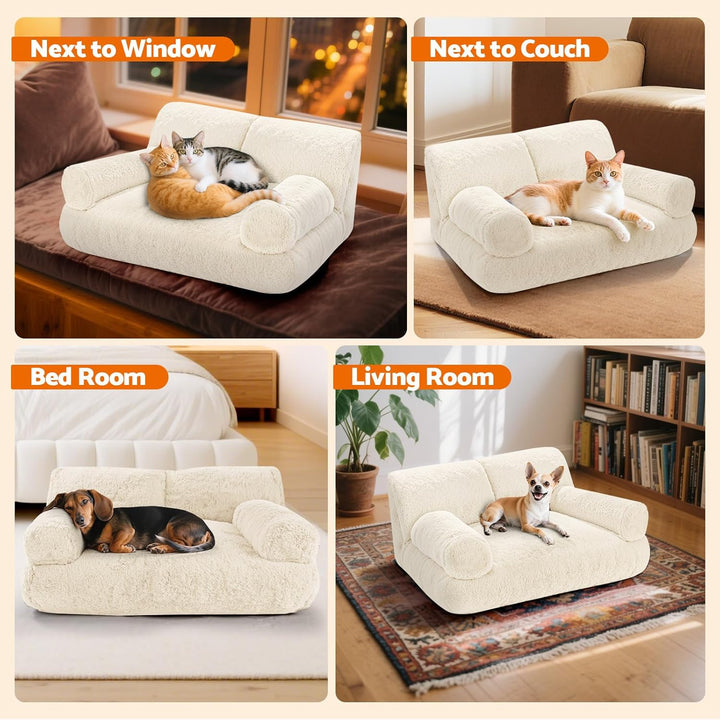 Gimars Grosse Katzen Bett – 10% mehr Füllung, Orthopädisches, Flauschiges, Waschbares Katzenbett mit