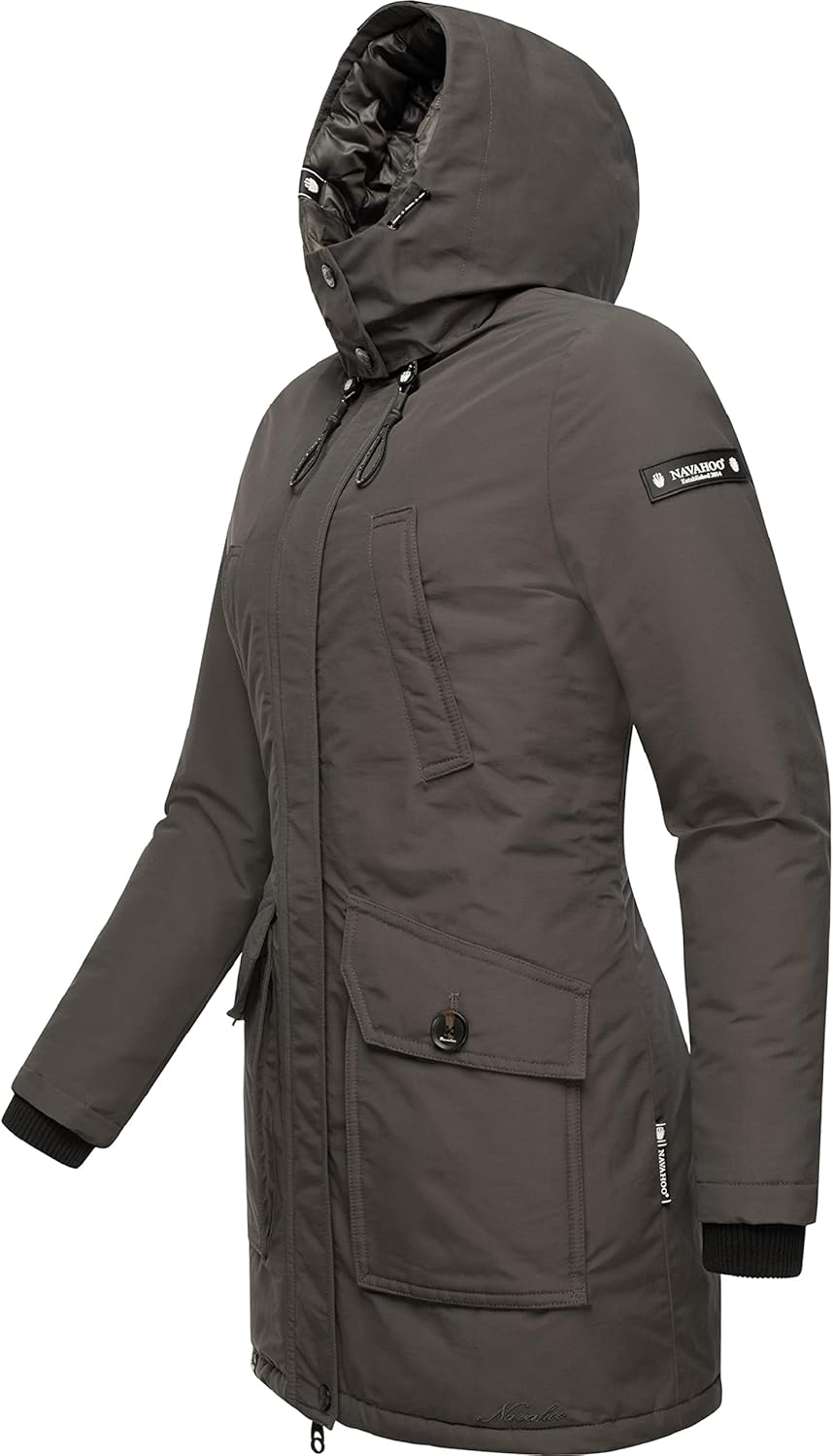 Navahoo Damen warmer Winter Kurzmantel Blizzardstorm XS-3XL XS Anthracite, XS Anthracite