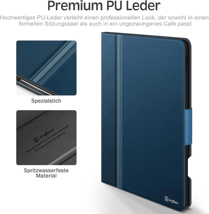KingBlanc Hülle für iPad Pro 11 Zoll 4./3./2./1.Generation (2022/2021/2020/2018) mit Stifthalter, Ve