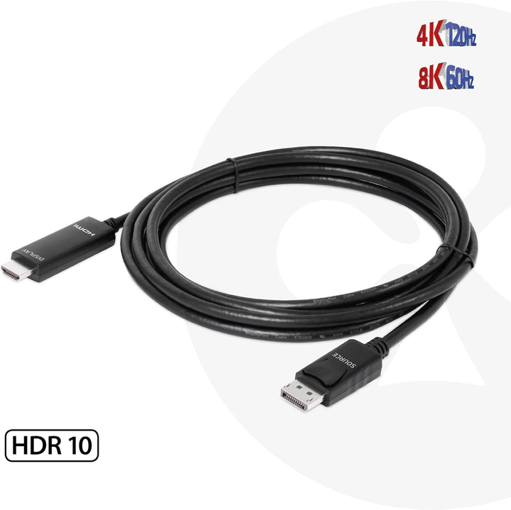 Club3D CAC-1087 DisplayPort 1.4 auf HDMI 4K120Hz oder 8K60Hz HDR10 Kabel 3m St./St.