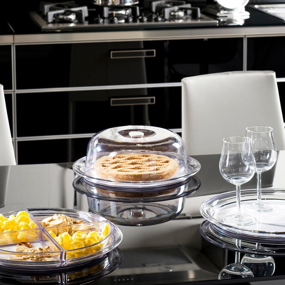 Omada Design Globo Kuchenform, Frischhalteglocke und 25 cm Tablett aus unzerbrechlichem Kunststoff,