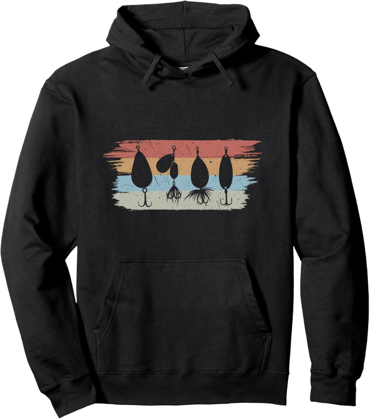 Fischer Angelhaken Retro Vintage Fliegenfischen Angler See Pullover Hoodie