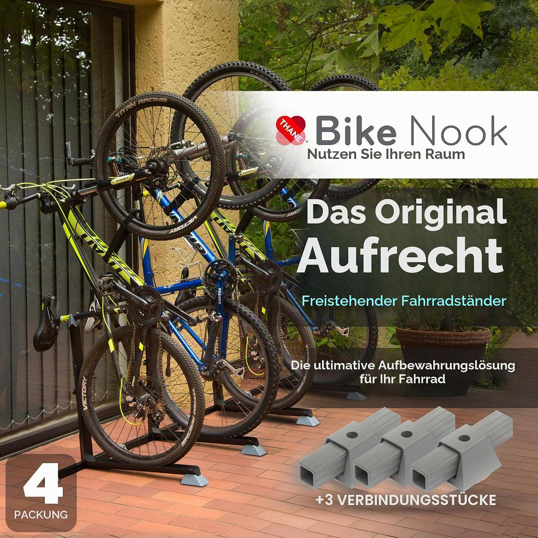 Bike Nook Ständer & vertikales Aufbewahrungsregal – 4 Stück – Der originale vertikale Fahrradbodenst