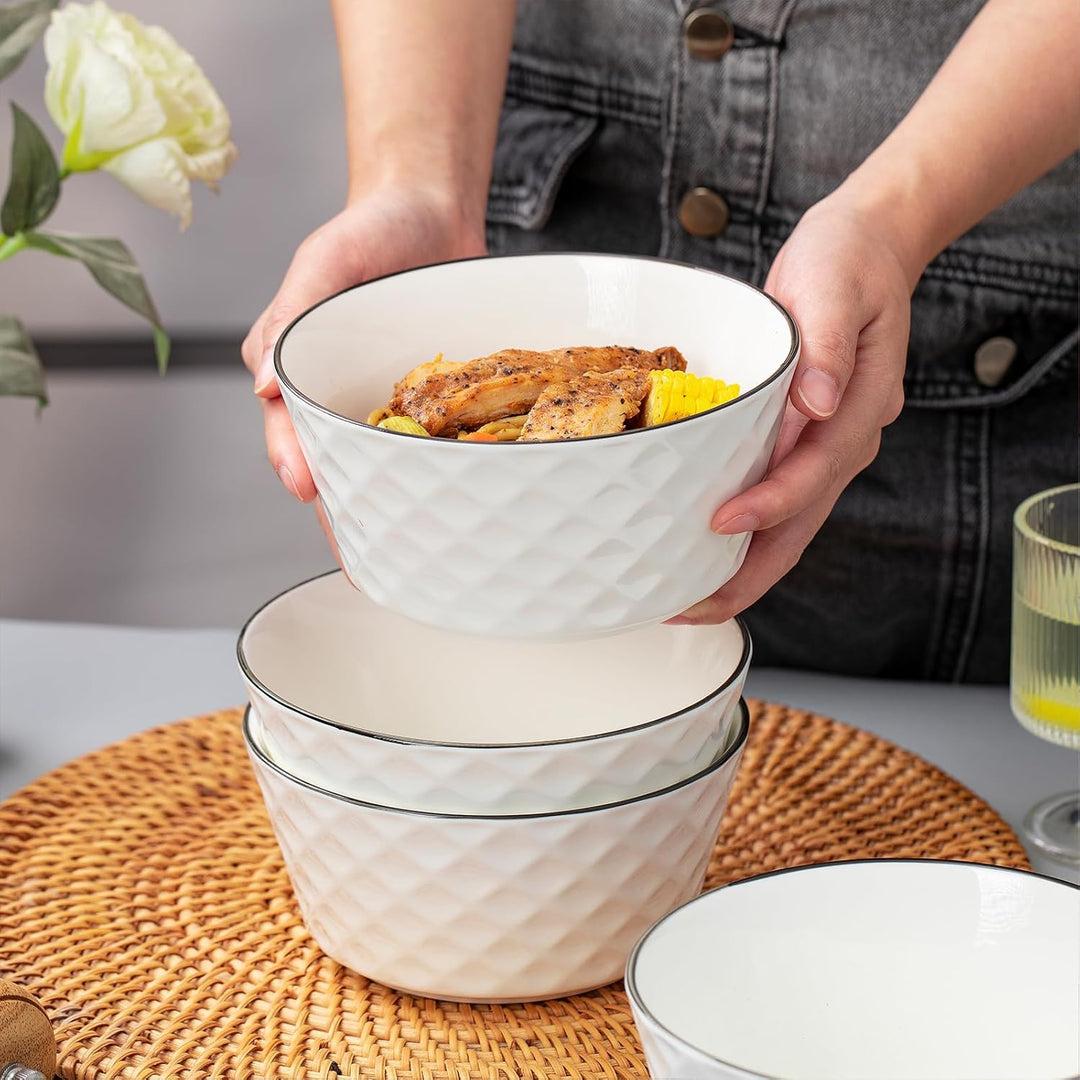 Müslischalen, 4 Stück Müsli Schale Keramik, 700ml Dessertschale, Salatschale für Haferflocken, Suppe