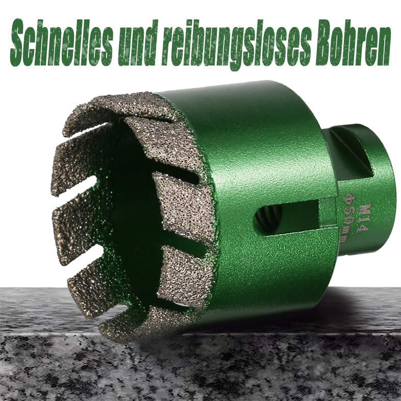 12 Stück 6-68mm Trocken Fliesenbohrer Set, M14 Gewindeanschluss Vakuumgelötete Lochsäge Diamantbohre