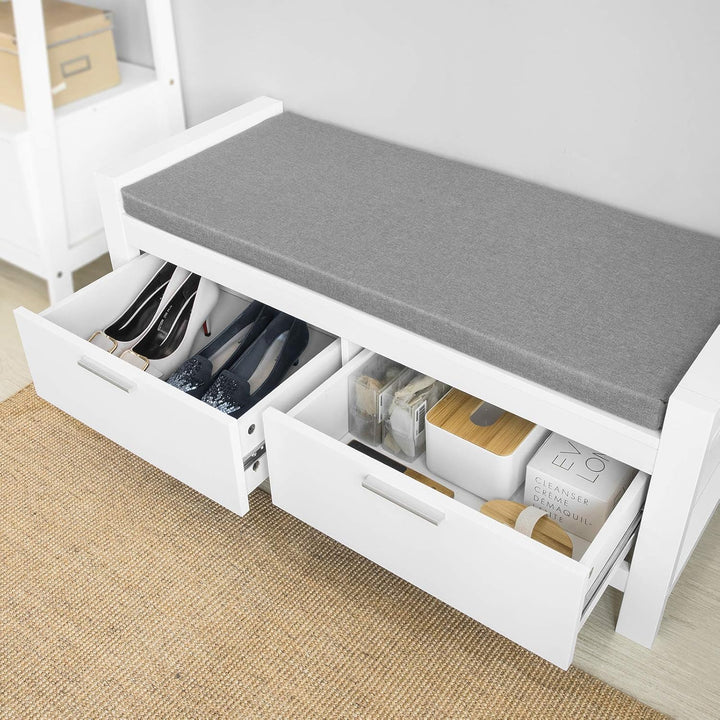 SoBuy Wandgarderobe-Set Flurset Flurmöbel Schuhbank mit Sitzfläche Flurgarderobe FSR74-W+FRG282-W