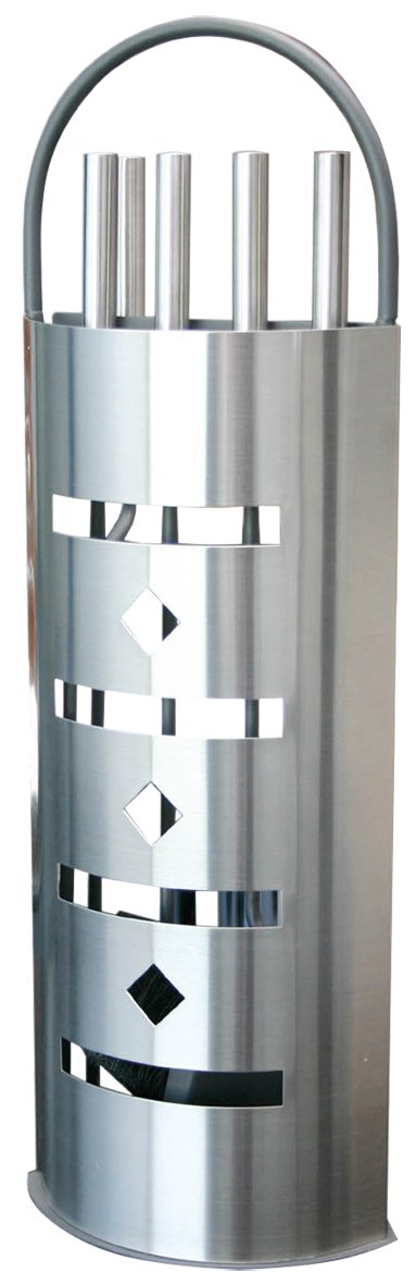 Alpertec Kamingarnitur mit Edelstahlblende, 1 Stück, satiniert, 39021000