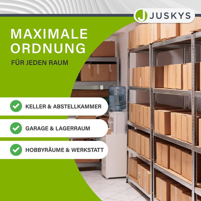 Juskys 2er-Set Lagerregal Easy 2X 160x80x40cm (HxBxT) | 640kg Traglast | 8 Böden | Metall Schwerlast