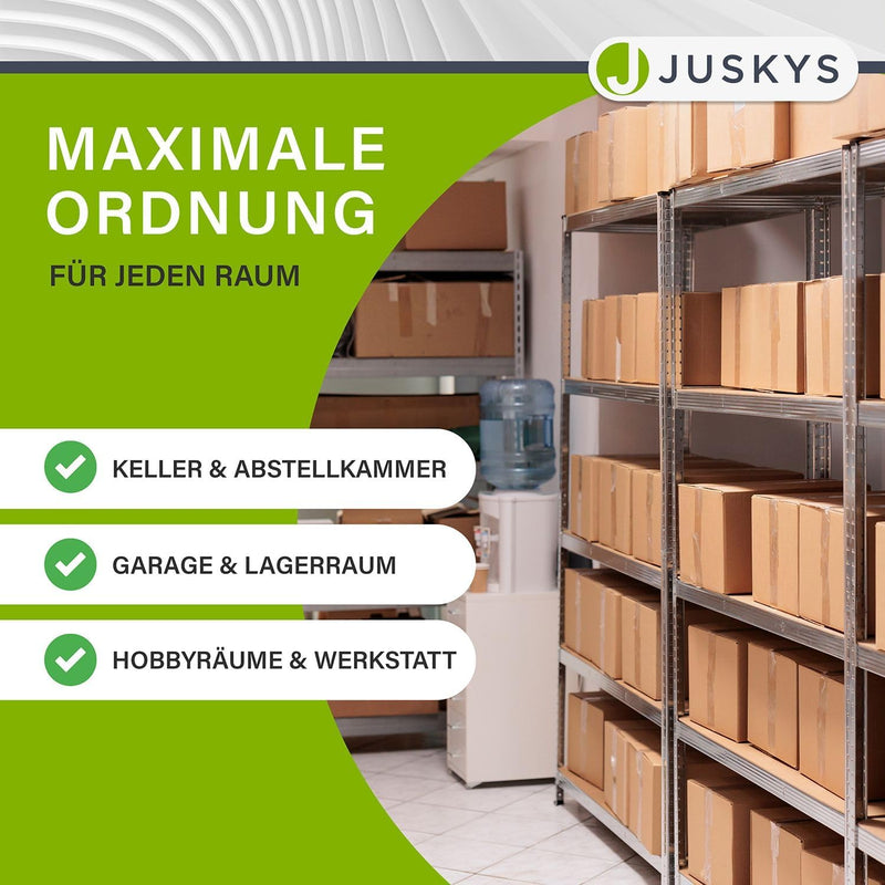 Juskys 2er-Set Lagerregal Easy 2X 160x80x40cm (HxBxT) | 640kg Traglast | 8 Böden | Metall Schwerlast